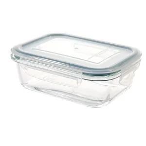 Hot Sales Transparent Glass Food Storage Container with Lid Lock for Food in Kitchen