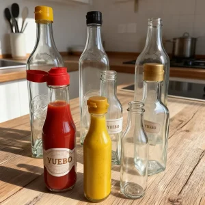 Hot Sauce Sriracha Bottle 150ml 50ml Small Soy Sauce Packaging Restaurant Mini Glass Bottle Eco friendly Milk Olive Oil Jelly