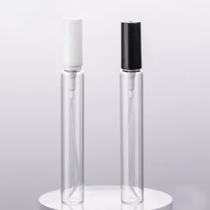 Hot Selling 5 10 12 mL Transparent Frosted Tube Glass Spray Bottles for Perfumes with Full Cover
