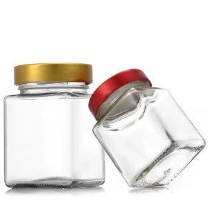 Hot Selling Classic Multi capacity Glass Jar Square Glass Jars for Spice Jam Food With Metal Lid