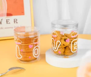 Hot Selling Clear Plastic PET Cookie Packaging Multi Diameter Cylinder Food Storage Jar With Screw Top Lid