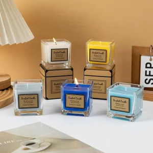 Hot Selling Creative Glass Jar Scented Candle Luxury Home Long lasting Fragrance air Freshening Aromatherapy Candles