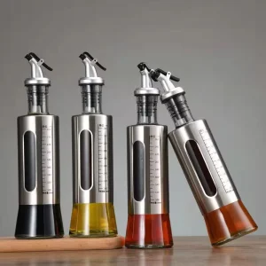 Hot Selling Household Kitchen Oil and Vinegar Bottle 300ml Restaurant Leak proof Glass Oil Control Bottle