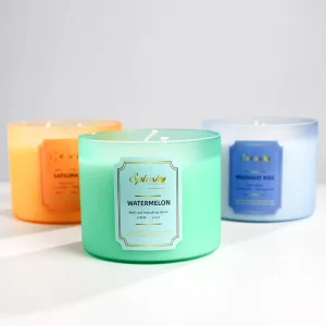 Hot Selling Luxury Design Large Jar Soy Wax Scented Private Label 3 Wicks Essential Oil Candle Scented Candle Glass Jar