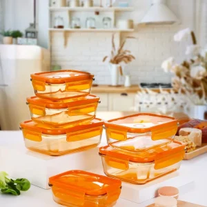 Hot Selling Rectangle Food Packaging Glass Food Containers for Food Storage Lunch Box