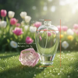 Hot Selling Round Clear Glass Customized Perfume Bottle 50ml Women Perfume Spray Bottle with Cap