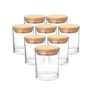 Hot selling Clear Glass Candle Jars & Deluxe Containers with Lids Heat Resistant Eco Friendly Home Decor for Christmas