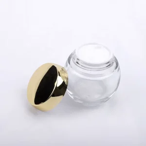 Hot selling Round 30g 50g 120g Transparent Glass Jars Lotion Cream Jars Cosmetic Jars Various Lid Options