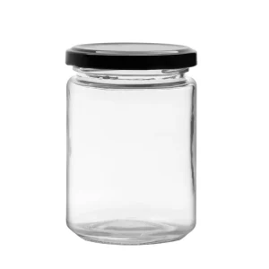 Household Kitchen Use Round Shape Glass Jar for Honey Jam Jelly With Metal Lid
