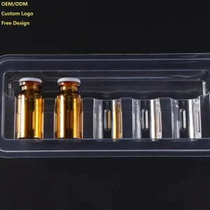 ISO9001 Glass Bottle Packaging PETG Plastic Medical Blister Tray for Pharmaceutical Liquid