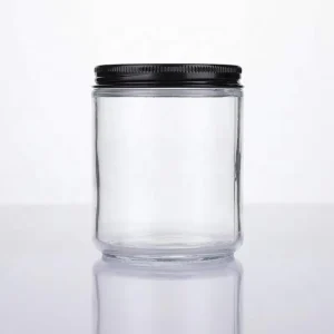 In Bulk Private Label 2oz 4oz 8 Ounce Clear Amber Glass Straight Sided Mason Canning Candle Storage Jars with 70mm Lids
