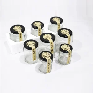 In Stock Bulk 45ml 100ml 180m 280ml 380ml 480ml Hexagon Food Honey Jars Glass Container 60ml 85ml 500ml 730ml