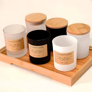 In Stock Custom Luxury Candle Jar Manufacturers 8oz 10oz Glass Candle Holders with Lids Candle Containers for Christmas