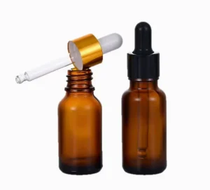In stock Essential Oil Dropper Bottle Transparent Amber with Gold and Silver Black Ring Dropper for Essential Oil Dispensing