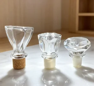 Industrial Packaging T Shaped Synthetic Glass Look Stopper Caps with Unique Designs 20mm & 30mm Sizes