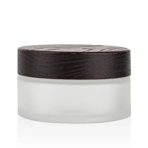 Industrial Use Cosmetic Glass Jars with Frosted Bamboo Lids