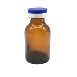 Injection Glass Vial 20ml Amber Glass Bottles 20mm Neck Rubber Stopper Screen Printed