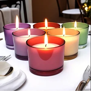 Iridescent Glass Candle Holders and Candle Jars