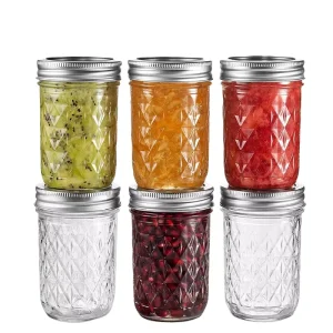 Jam Canning Glass 4oz 8oz 12oz 16oz Caviar Mason Jar with Lid