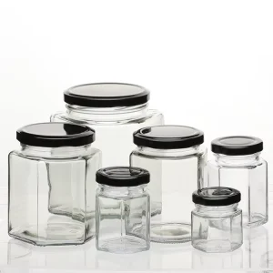 Jam Jar Honey Jar 45ml 100ml 180ml 280ml 380ml 500ml 730ml Hexagonal Glass Bottle Food Jar