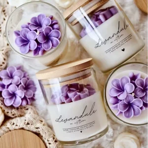 Jasmine Peony Daisy Glass Scented Candles Wedding Decor Yoga and Meditation Room