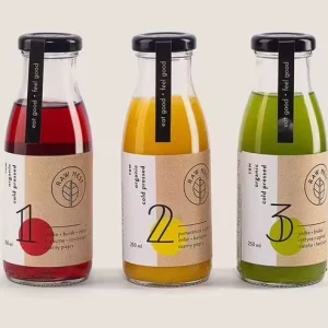 Juice & Milk Glass Bottles 250ml 300ml 500ml 750ml 1L Clear with Hot Stamped Screw Cap Model XL 0881