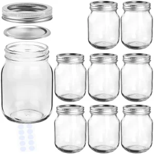 KDG Brand Customized Food Storage 16oz Mason Glass Jars Custom 150ml 300ml 500ml 1000ml Glass Jars with Lids