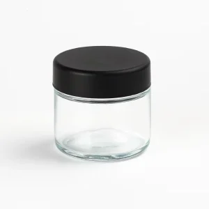 KDG Brand Professional Child Resistant 80ml Flat and Coarse White Lid Flower Custom Canning Herb Jar