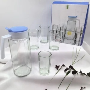 KZR Clear Custom Logo Recycled Tall Carafe Glass Tumbler Gift Set Decanter China’s Eco Friendly Drinking Tea Cup