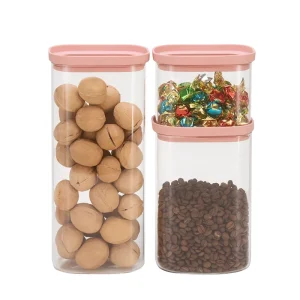 Kitchen Borosilicate Glass Storage Set Cover Styles Condiment Containers with Glass Lids Storage Bottles and Jars