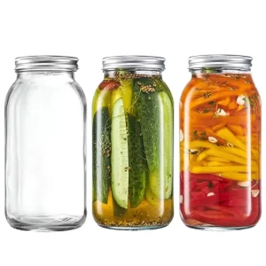 Kitchen Food Grade Wide Mouth 16oz Glass Mason Jar for Canning Jam Honey Storage