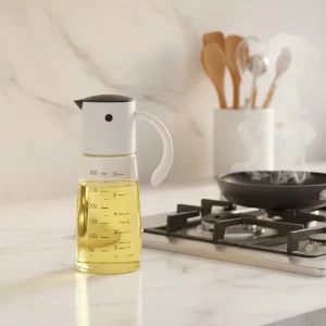 Kitchen Gadgets Essential Olive Oil Bottle with 360ml Glass Bottle Gravity Opening Vegetable Olive Oil Dispenser
