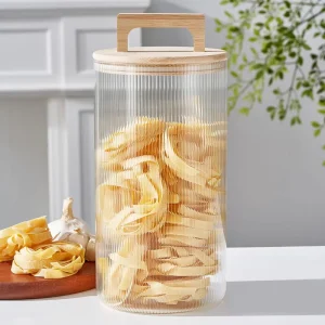 Kitchen Glass Storage Jar 4.4L Airtight Leak Proof BPA Free Dishwasher Safe Food Storage Container with Clip on Lids