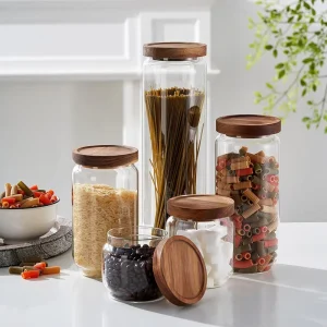 Kitchen Glass Storage Jars 533ML 860ML 1L 1.6L Airtight Leak Proof Microwave Safe BPA Free Durable Food Containers for Home