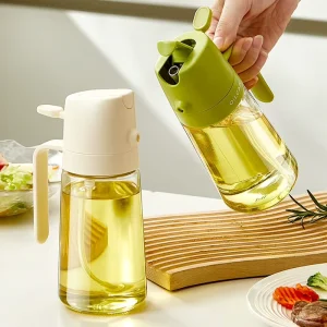 Kitchen Glass Vinegar Olive Oil Sprayer Jar 2 in 1 Olive Oil Dispenser Bottle Food Grade Oil Can