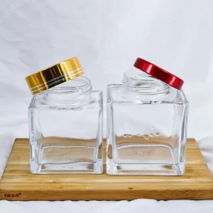 Kitchen Square Glass Honey Jar 100ml 180ml 280ml 360ml Transparent Jars for Storage
