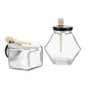 Kitchen Unique Different Container Glass Jars 120Ml 220Ml 380Ml Hexagonal Jar Honey Jar