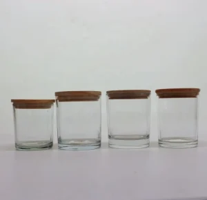 LANGXU scent candle wax soy wax container glass material custom color and size jars for candles