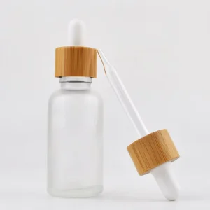 LANJING 20ml 30ml 40ml 50ml 60ml 80ml 100ml White Flat Shoulder Cylinder Glass Dropper Bottle for Serum Essential Oil