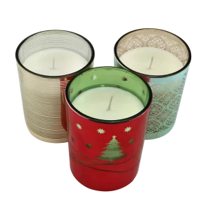 LED Light-Up Christmas Scented Candle Glass Jar Fragrance Candle