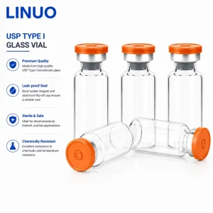 LINUO Borosilicate Serum Packaging 10ml Glass Vial Tubular Injection Bottle Custom Print 10 ml clear Cosmetics Vial Glass Vial