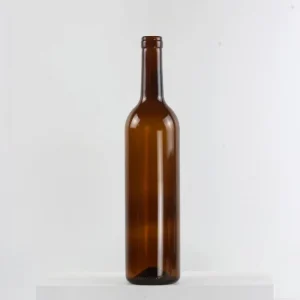 LIQUORLUX LL W0031 Eco friendly 750ml Burgundy Red Wine Bottle Cork+Screw Closure Frosted Super Flint Glass OEM ODM