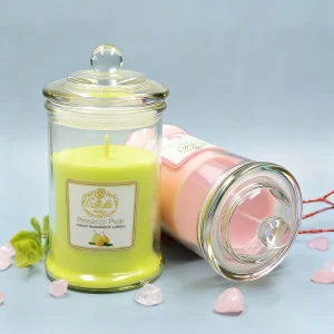 LITBRIGHT Long Burn Smokeless Luxury Aromatherapy Fragrance Candle Aroma Scented Candle in Glass Jar with Lid for Gift