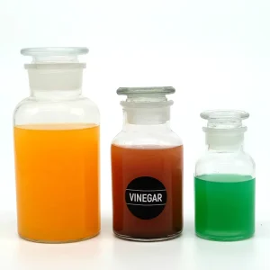 Laboratory Frosted Wide-Mouth Clear Reagent Glass Bottle with Thick Cap