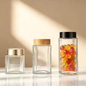 Large Capacity Clear Custom Glass Jar with Airtight Lid for Honey Jam Sauce and Herbal Paste