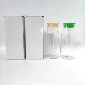 Large-Capacity Glass Beverage Bottle with Lid and Straw for Cold Brew Coffee, Juice or Water