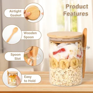 Large Capacity Glass Sealed Storage Jar, Dishwasher Safe, for Snacks, Cheese, and Oats