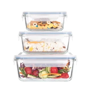Large-Capacity High Borosilicate Glass Food Container Set, Dishwasher Safe