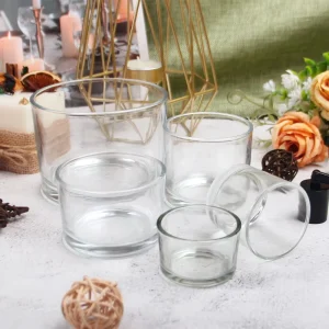 Large Clear Glass Candle Jars Cylinder Container for Luxury Scented Soy Wax Candle Making Supplies Home Decor Bulk