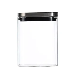 Large Country Style Kitchen Food Spice Storage Jars with High Borosilicate Glass and Stainless Steel Lids